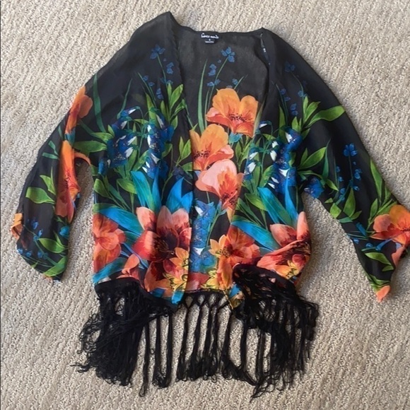 Haute Monde Tops - Floral Coverup